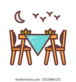 Outdoor Seating Filled Icons , Vector illustration