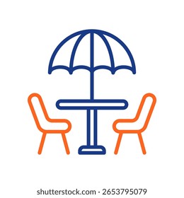 Outdoor-Sitzplätze Symbol Farbe Vektorgrafik
