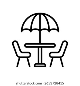 Outdoor Seating Icon Line Vector Illustration