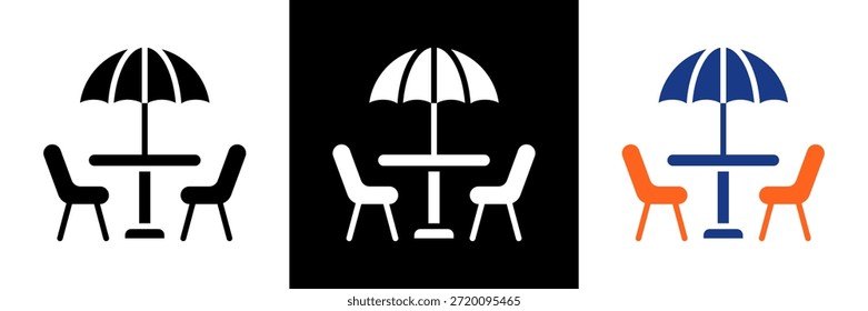 Outdoor-Sitz Symbol Set Glyphe Vektorgrafik