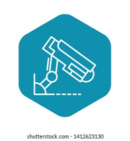 Outdoor security camera icon. Outline outdoor security camera vector icon for web design isolated on white background