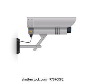 Outdoor security camera. Vector illustration.