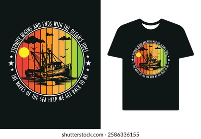 Outdoor ship sea and nature t shirt