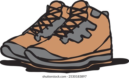 Outdoor shoes orange vector illustration