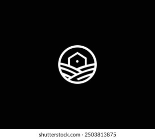 outdoor simple home constriction logo