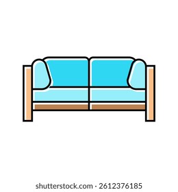 outdoor sofa outdoor furniture color icon vector. outdoor sofa outdoor furniture sign. isolated symbol illustration
