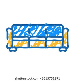 outdoor sofa outdoor furniture doodle icon sketch vector. outdoor sofa outdoor furniture sign. isolated symbol illustration