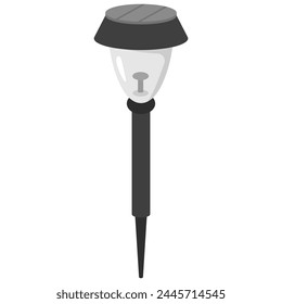Outdoor solar garden light vector cartoon illustration isolated on a white background.