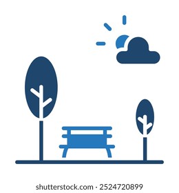 Outdoor-Räume Symbol Linie Vektorgrafik