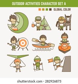 outdoor sport and activities character set