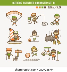 outdoor sport and activities character set