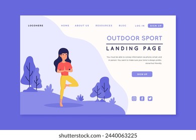 Outdoor sport landing page template vector design in eps 10