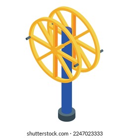 Outdoor sport wheel icon isometric vector. Street workout. Street gym