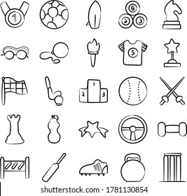 Outdoor Sports Doodle Icons Pack 