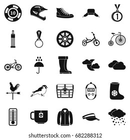 Outdoor sports icons set. Simple set of 25 outdoor sports vector icons for web isolated on white background