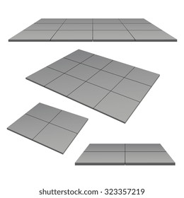 outdoor square tiles gray color.  Vector illustration.