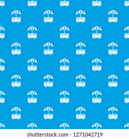 Outdoor stall pattern vector seamless blue repeat for any use