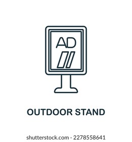 Outdoor Stand line icon. Colored element sign from outdoor advertising collection. Outline Outdoor Stand icon sign for web design, infographics and more.