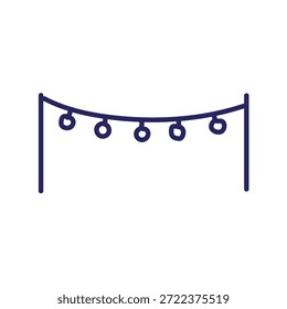 Outdoor String Lights Garland Line Icon for Garden Decor