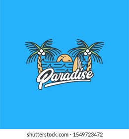 Outdoor Summer Beach Paradise Illustration