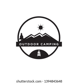 OUTDOOR summer camp vector Logo design