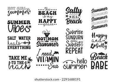 Outdoor Summer Typography Vector Design Bundle