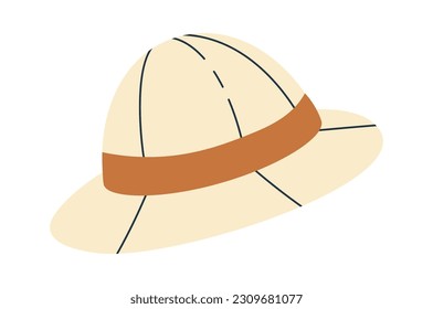 Outdoor sun tourist hat Vector Illustration