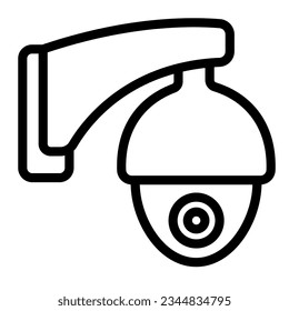 Outdoor surveillance camera egg shape, security, cctv line icon, CCTV concept, safety vector sign on white background, outline style icon mobile concept web design. Vector graphics.