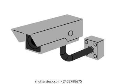 Cámara de vigilancia exterior. Cámara IP, equipo de cámara web. Ilustración vectorial