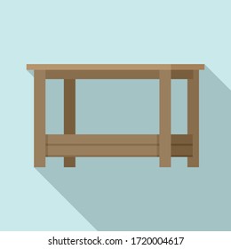 Outdoor table icon. Flat illustration of outdoor table vector icon for web design