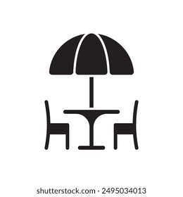 Outdoor Table Icon Sign Symbol