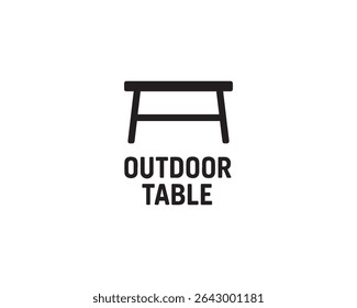 Outdoor Table icon vector design art illustration.