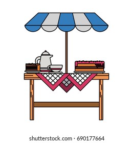 outdoor table with parasol icon image 