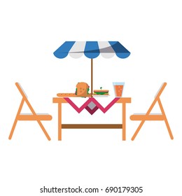 outdoor table with parasol icon image 
