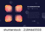 Outdoor temperature set icon. Thermometer, arrow up and down, rise and fall, man, sun, cold, warm, hot, climate. Weather concept. Glassmorphism style. Vector line icon for Business and Advertising.