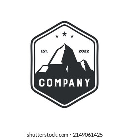 outdoor template logo. mountains vector logo illustration