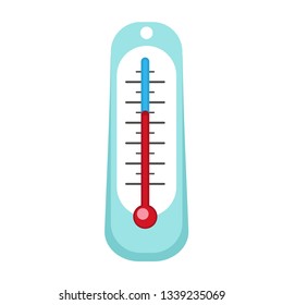 Outdoor thermometer icon. Flat illustration of outdoor thermometer vector icon for web design