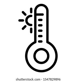 Outdoor thermometer icon. Outline outdoor thermometer vector icon for web design isolated on white background