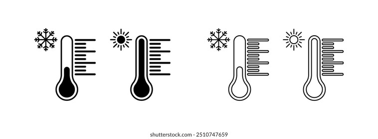 Outdoor thermometer summer winter. Vector icon.