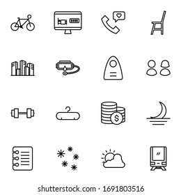 Outdoor, travel, trip, holiday icon set. Simple lined travel and tourism outline icon sign concept. Vector illustration. 