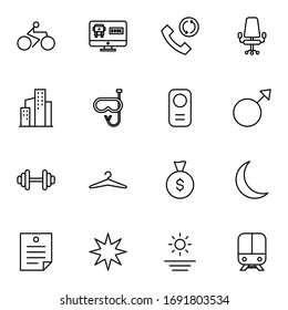 Outdoor, travel, trip, holiday icon set. Simple lined travel and tourism outline icon sign concept. Vector illustration. 