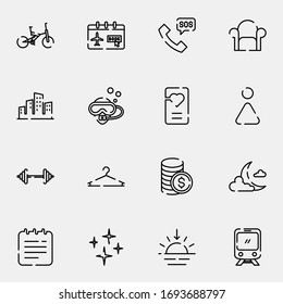 Outdoor, travel, trip, holiday icon set. Simple lined travel and tourism outline icon sign concept. Vector illustration. 
