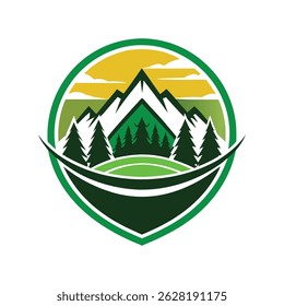 Outdoor travel vector logo set design on white background. mountain, adventure, Camping.

