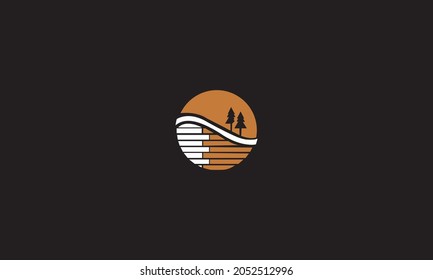 diseño de logotipo de vector de árbol al aire libre