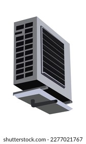 Outdoor unit of air conditioner isolated on white background