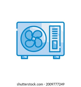 Outdoor unit vector blue icon style illustration. EPS 10 File symbol