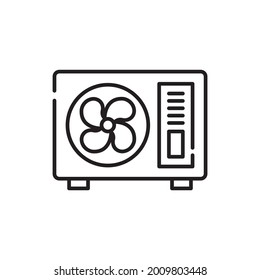Outdoor unit vector outline icon style illustration. EPS 10 file 