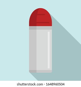 Outdoor vacuum insulated bottle icon. Flat illustration of outdoor vacuum insulated bottle vector icon for web design