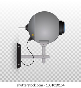 Outdoor video camera, Outdoor CCTV Camera. Videcam. Video Camera Security System. Vector illustration on transparent background