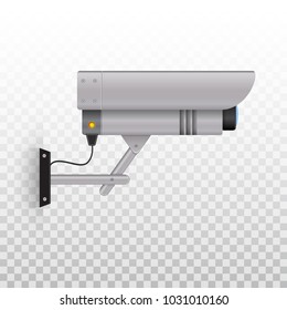 Outdoor video camera, Outdoor CCTV Camera. Videcam. Vector illustration on transparent background